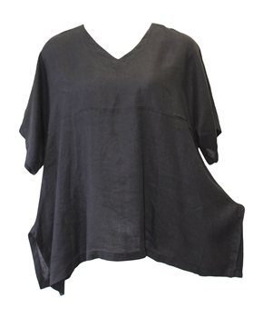 Match Point Black Linen Kimono Tunic