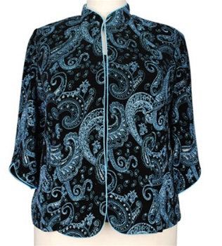 Alex Evenings  Black & Blue Paisley Twin Set