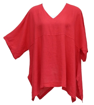 Match Point Red Linen Kimono Tunic