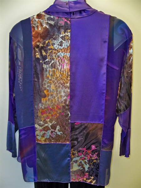 Patchwork Silk Jacket Plus Size