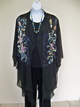 Burnout Silk Duster / Jacket   Plus Size   Floral