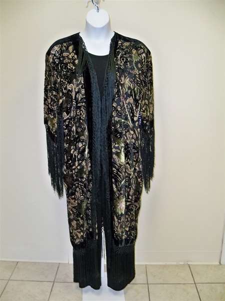 Burnout Silk Fringe Duster / Jacket